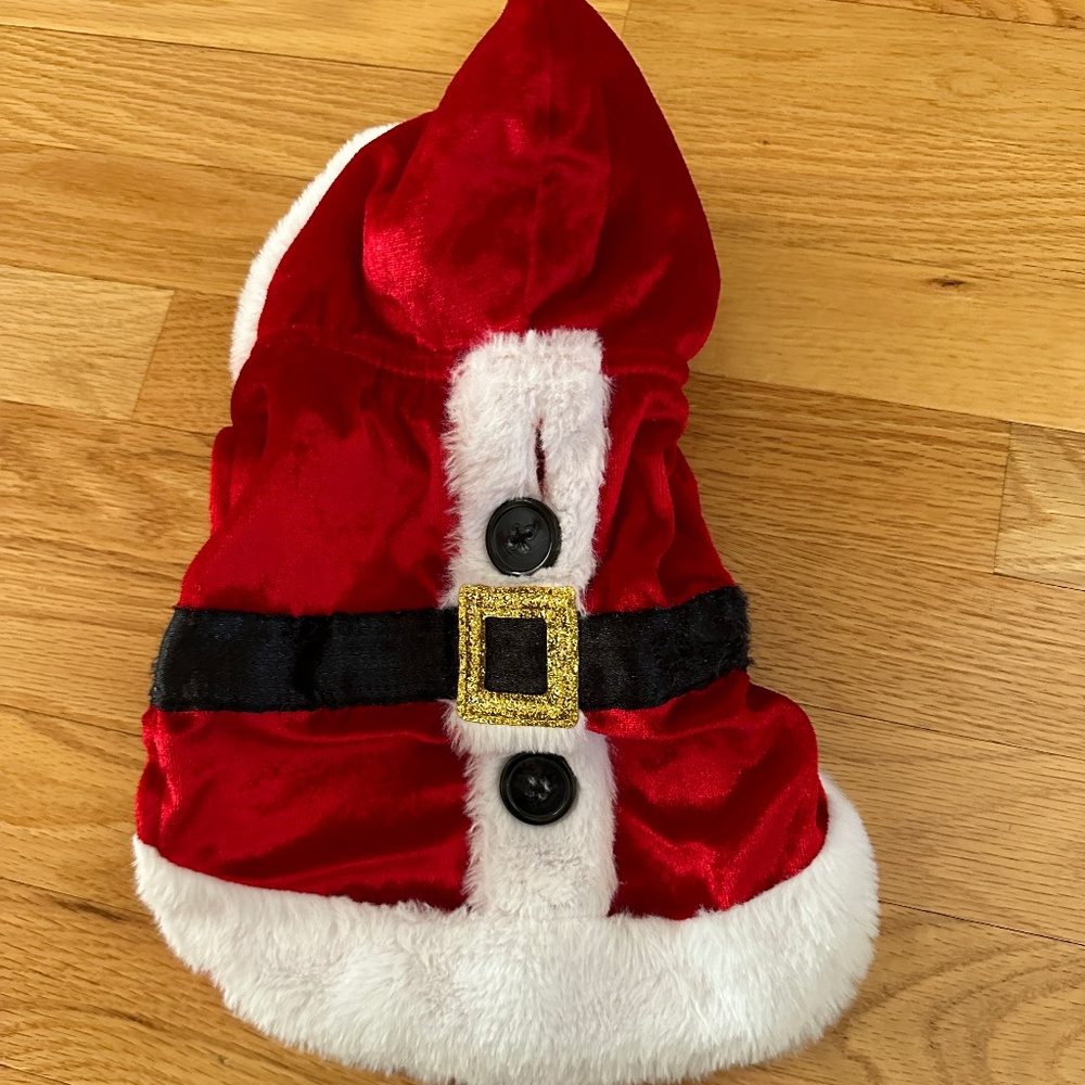 Pet Apparel Merry and Bright Dog Santa Claus Suit Sweater Coat Size Small